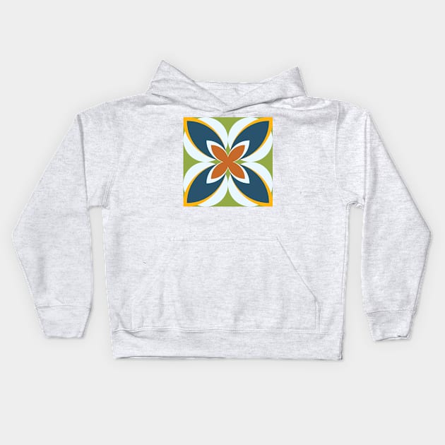 Modern Geometric Pacifika Inspired Medallion Kids Hoodie by FrancesPoff